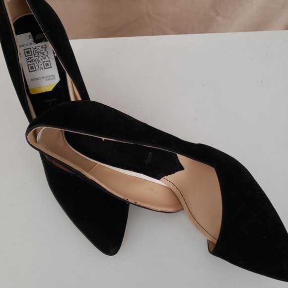 ZARA Woman Black Suede Heels ShoesvSize 38 (US 7.5) - Picture 2 of 5